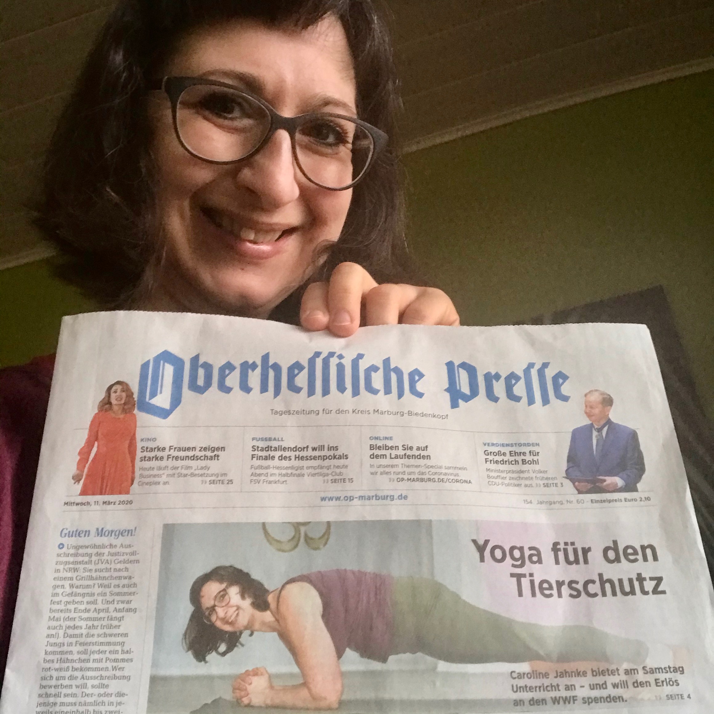 Oberhessische Presse Marburg vom 11.02.2020 Yoga für den guten Zweck